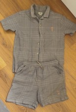 Boys Grey River Island Shirt And Shorts Set Aged 7-8 years