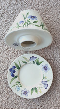 YANKEE CANDLE WILDFLOWER LARGE SHADE TOPPER  & TRAY SET HEAVILY EMBOSSED FLOWERS