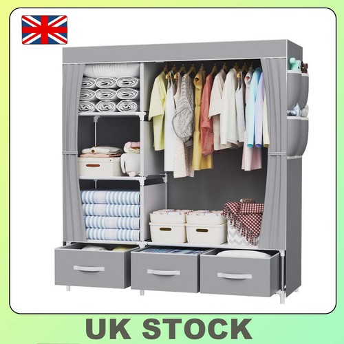 Large fabric canvas wardrobe - fabric,
