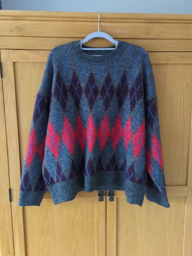 Grey patterned jumper with - patterned,