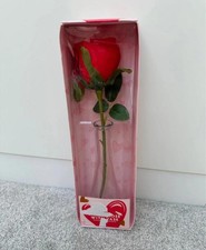 Single Artificial Rose with Vase in a box great gift Flowers Valentines Day Gift