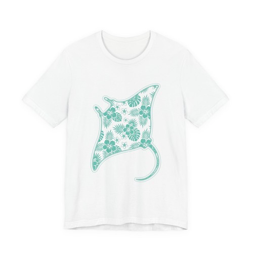 Floral manta ray tee - manta, retro