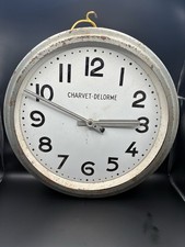 French Factory Clock. CHARVET-DELORME. Industrial. Decorative. Vintage. Antique.