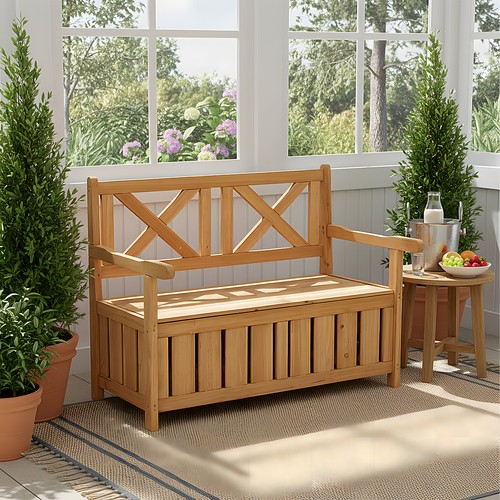 Wooden bench storage - bench,
