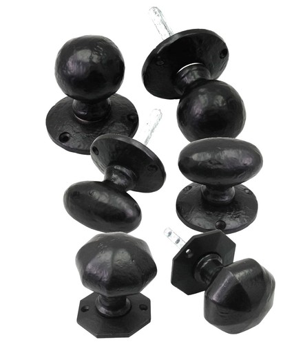 Cast iron black door knobs - iron,