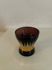 Amethyst Glass Whiskey Shot Glasses with Gold Detail