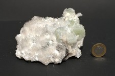 Stunning Light Green Apophyllite Cubes w/ Scolesite Mineral Crystal on Matrix