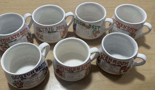 Vintage 1970s soup recipe mugs - 1970s,