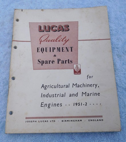 Lucas 1953 equipment spares - lucas, equipment/spares