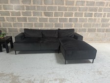 Scs Black Velvet Chaise Sofa