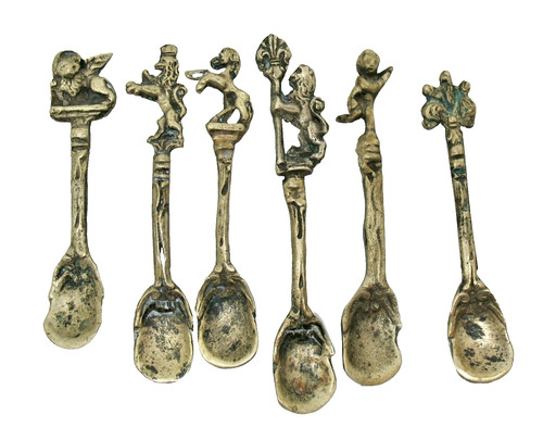 Vintage metal salt spoons - salt,