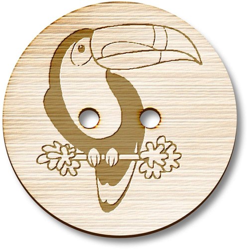 Toucan wooden buttons - wooden,