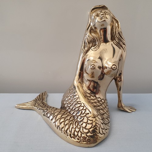 Stunning vintage brass mermaid - vintage,