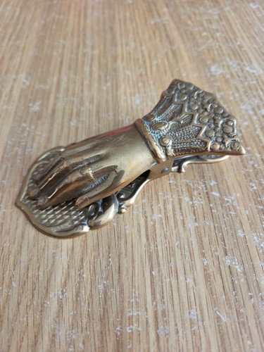 Vintage brass hand memo clip - vintage,
