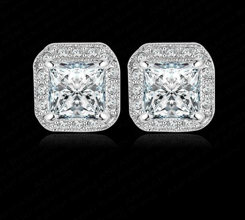 White gold filled square - 9k,