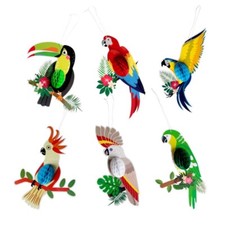 6pcs Tropical Birds Hanging