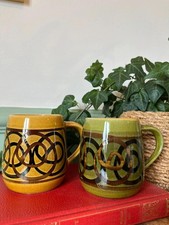 Brixham Studio Pottery Mugs - Vintage Tableware - Tea, Coffee Cup - Boho Home