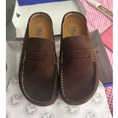 Birkenstock brown suede loafer - brown,