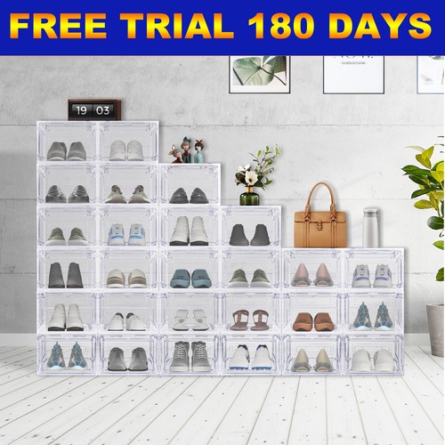 Clear plastic shoe storage box - plastic,
