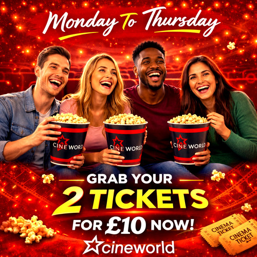 Cineworld cinema tickets - 2x,