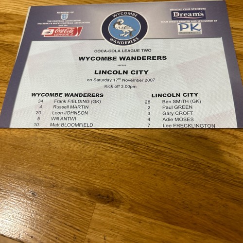 Wycombe lincoln city - lincoln,