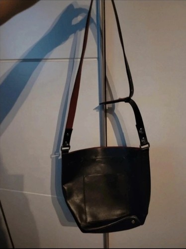 Zara black faux leather bucket - faux,