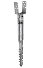 Galvanised Screw in Fence Post Spike Holder Support Base with Square Bracket