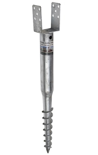 Galvanised screw fence post - in,