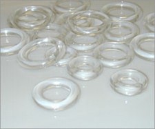 Roman Blind Curtain Rings - 10mm Clear Plastic  - Packs of 10, 20, 50 & 100