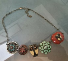  SHORT PRETTY OWL NECKLACE AND STUD  EARRINGS NEXT AND PRIMARK 