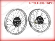 Vintage Front Rear Half Width Hub Wheel Rim Assembly For Royal Enfield Bikes BSA