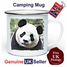 Panda Camping Mug, Hiking Mug, Fishing Mug, Outdoor Mug, Tin Mug, Panda Mug