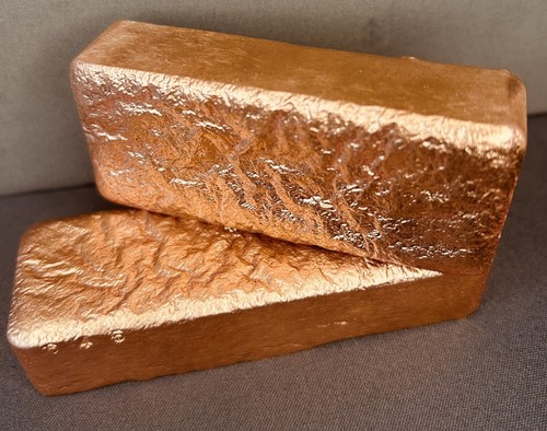 Hand poured copper ingot - copper,