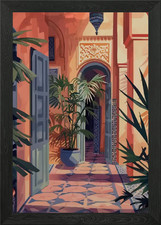 Moroccan Courtyard Framed Wall