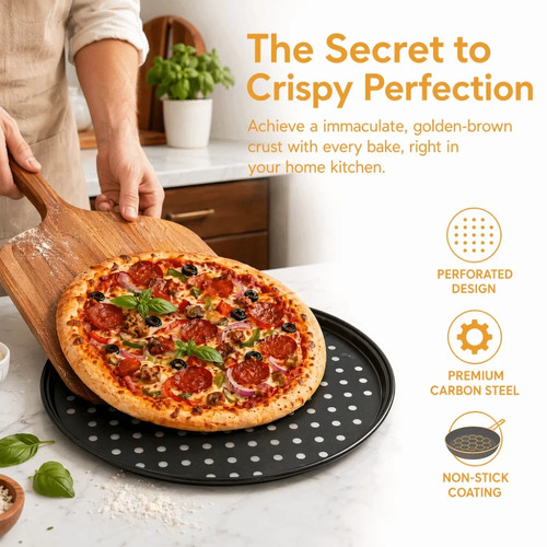 Carbon steel pizza pan - steel,