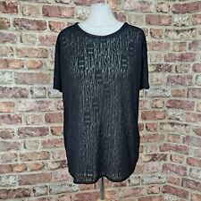 The Kooples Sport Top Black Womens XL Short Sleeve Black is Back
