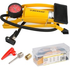 Dunlop Single Barrel Foot Air Pump Car Bike Bicycle Manometer Inflatables Balls 