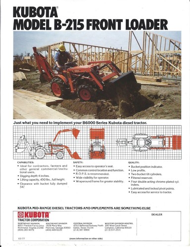 Equipment brochure kubota - kubota, b