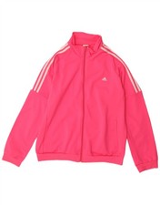 ADIDAS Womens Tracksuit Top Jacket UK 16/18 Large Pink Polyester CY06