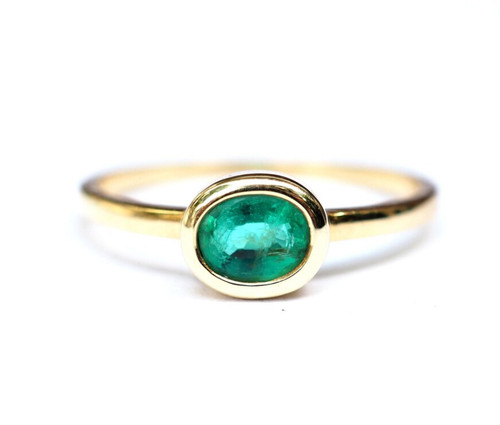 Genuine emerald gemstone ring - genuine,