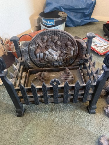 Cast iron fireplace antique - iron,