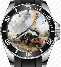 Retro Steam Train Engine Art Railway Rare Collectible Unisex Sport Watch UK FAST