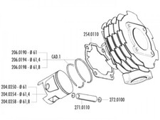 Piston set Polini 152ccm 61.8