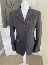 Stunning Rare BrownPinStripe Pikeur Size 38(10) Show Jacket Vgc Epsom Wool Mix