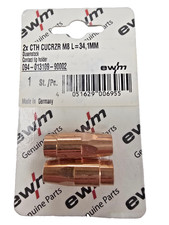 EWM Welding Mig/Mag Contact tip Holder CUCRZR - M8- 34.1mm (Pk of 2)*CLEARANCE*