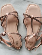 NEXT Pink Peach Cross Layered Dimonte Comfort Fit Sandal Size UK 6.5 EU40￼