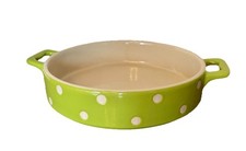 Price & Kensington Polka Dot Lime Green Baking Dish Round 10”