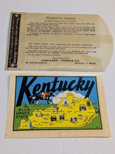 Kentucky Bluegrass State Luggage Label USA Vintage Travel Decal