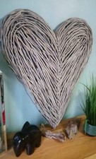 Extra Large Wicker Love Heart Home Decor Rustic Charm Gorgeous Beautiful