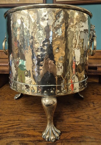 Large antique hammered brass - hammered,
